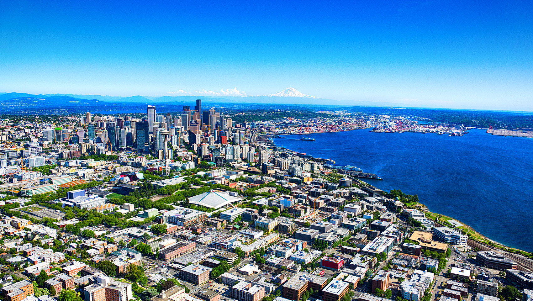aerial view of seattle