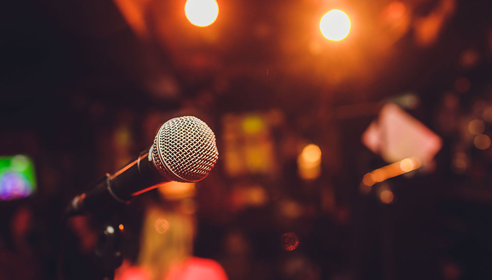 Microphone on a stage