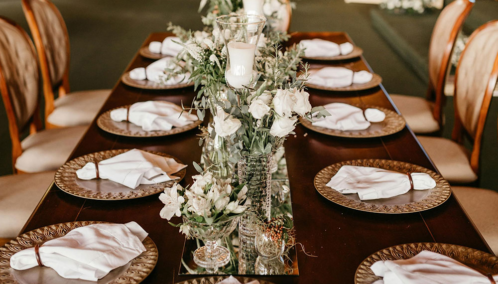 wedding dining table setup at the palladian