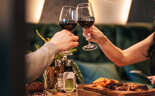 Couple having dinner at a restaurant